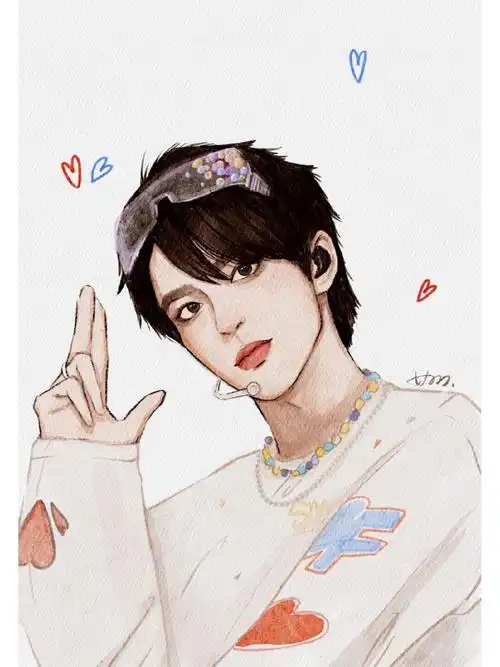 元气修狗#手绘头像  #水彩人物  #刘耀文