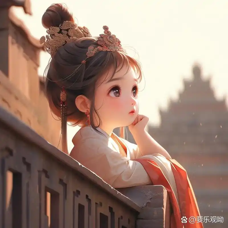 可爱古风汉服q版头像绘画来咯!