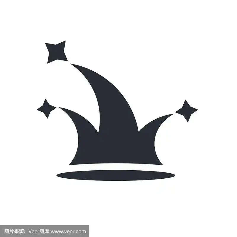 小丑图标矢量标志和符号孤立在白色背景,小丑标志的概念