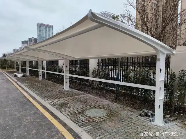 膜结构停车棚,电动自行车棚
