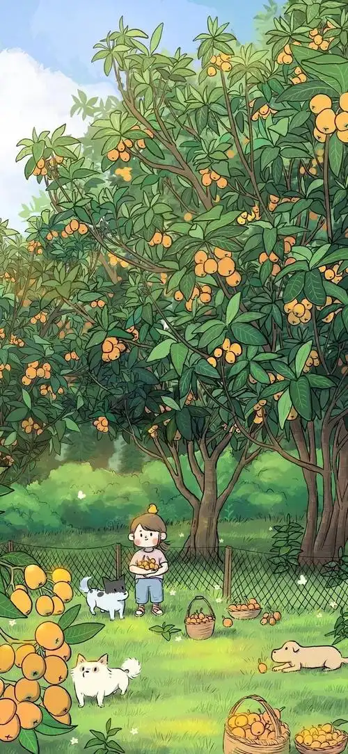 清新田园风治愈插画壁纸