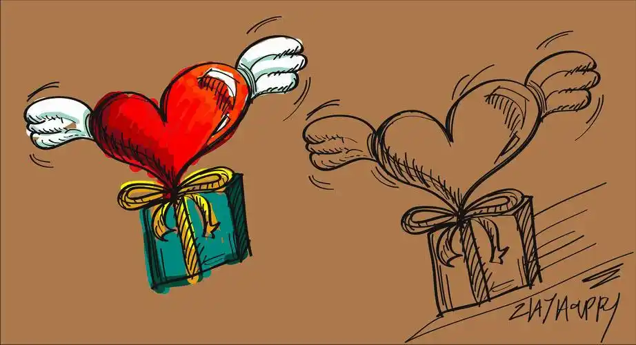 飘动的心矢量图