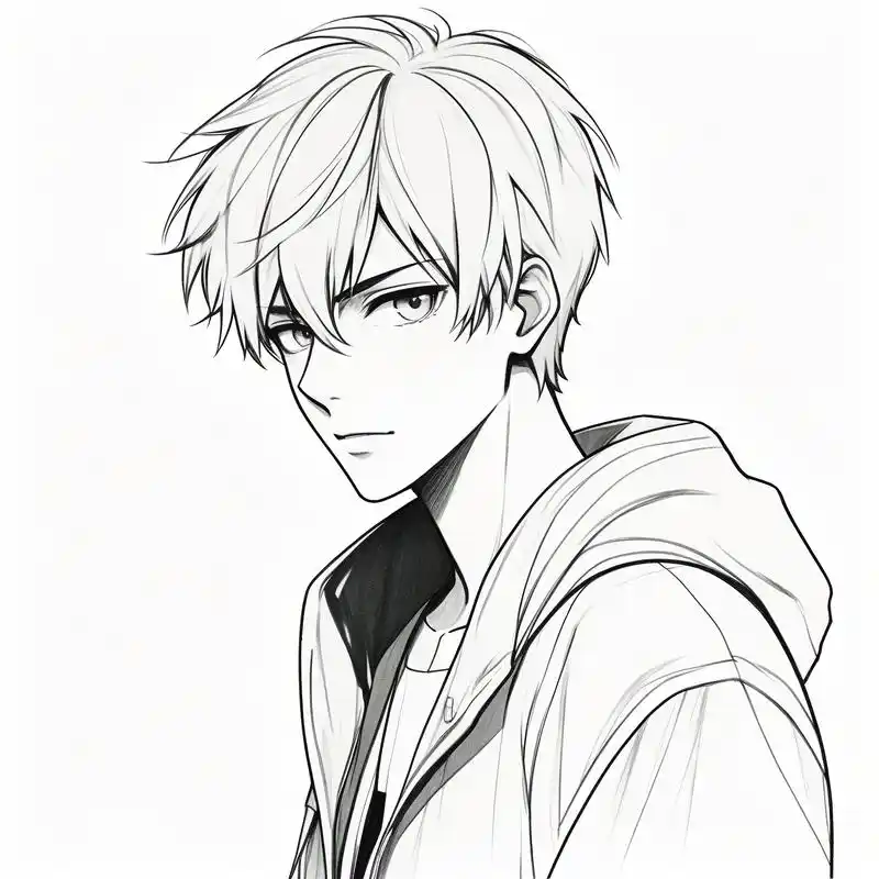 炫酷男动漫黑白头像集  探索男性动漫角色的魅力,以黑白素描的方式