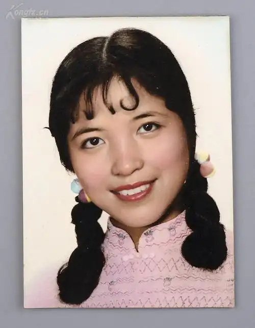 八十年代 手工上色 女青年 照片一张【百场庆典】hxtx4100