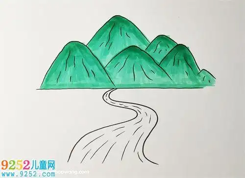 山水风景简笔画山水风景简笔画小学生