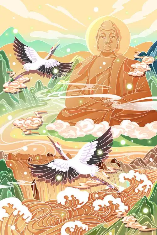 国风系列插画黄河文化