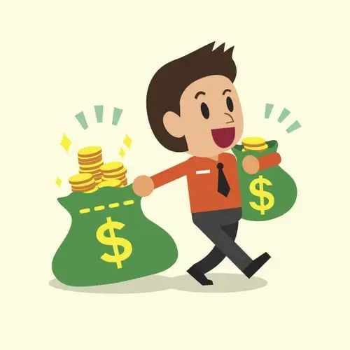 卡通,男商人,钱袋,大于号,商务图片素材_id:129928508