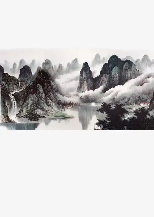 水墨山水风景画高清素材山水手绘水墨画风景免抠png设计图片免费下载