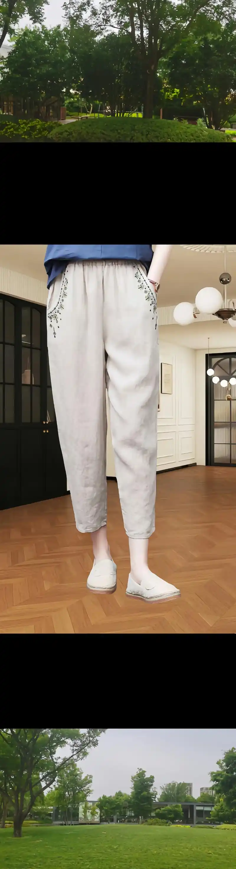 这款夏季新款的棉麻九分哈伦萝卜裤简直美炸了!