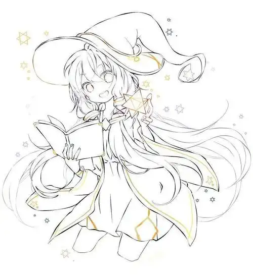 黑白线稿动漫人物线稿收藏起来临摹