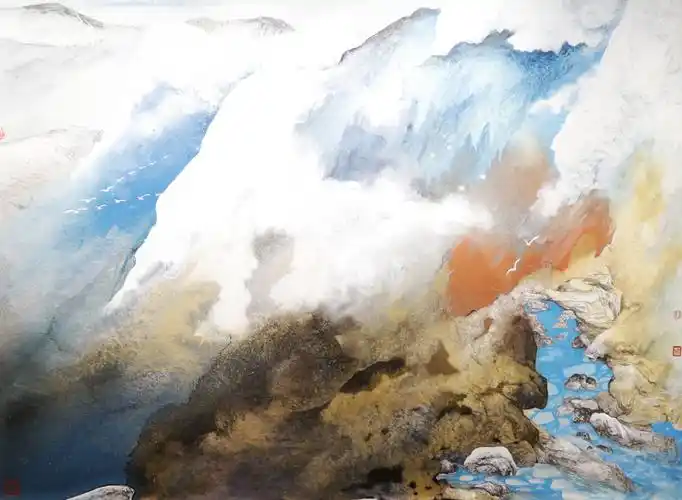 曹俊别出匠心的泼彩画法,创作灵感源于对故乡的思念!