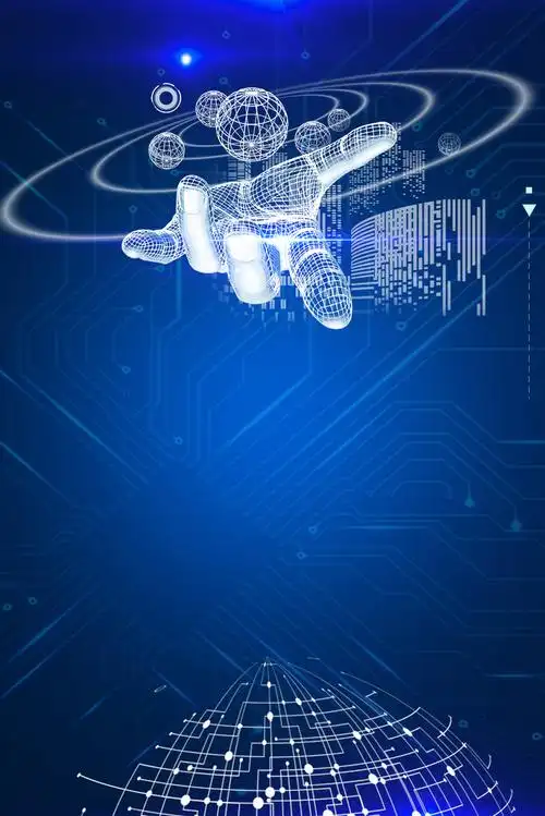 科技感网格手背景图免抠素材免费下载_觅元素51yuansu.com