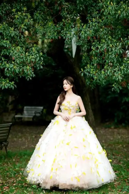 白鹿微博之夜走红毯,一袭抹胸刺绣蓬蓬裙,优雅公主范儿!