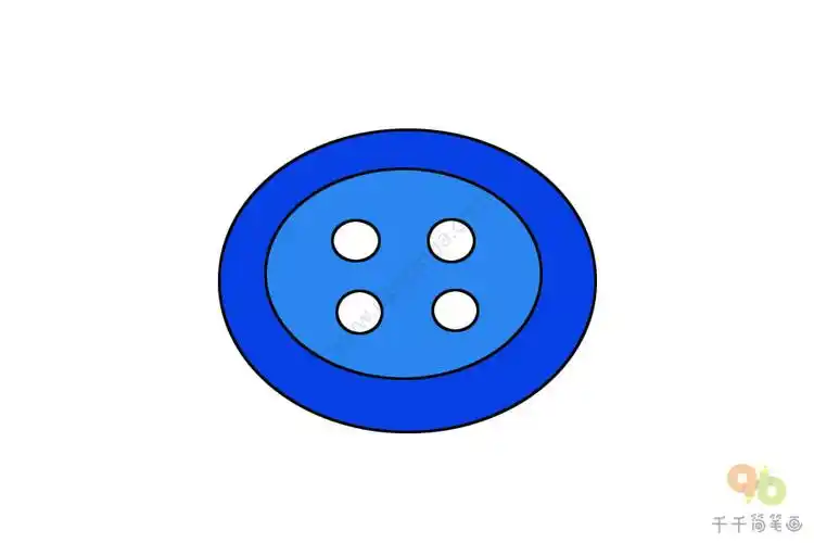 蓝纽扣简笔画