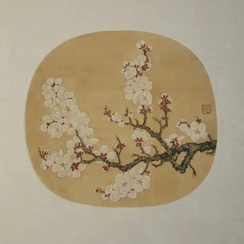 宋代赵昌《杏花图》临摹步骤,纸本 #临摹  #工笔花鸟 #国 - 抖音