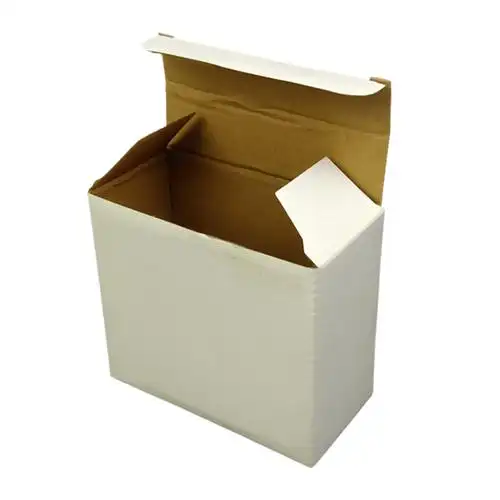 白色纸盒翻盖扣底包装3层e瓦楞小盒长方形五金小内盒牛皮纸色坑盒