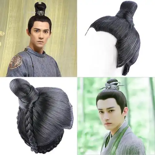 汉服古装假发影视剧花白发套束发整顶唐朝男士整顶假发