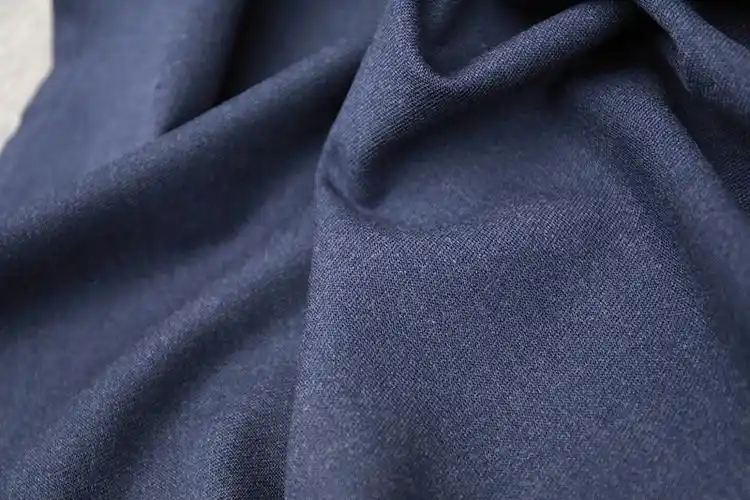 羊毛国产阳光藏青青色复古精纺100贡呢面料布面料