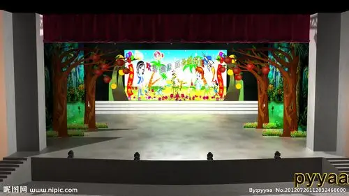 儿童文艺汇演3d舞台图片