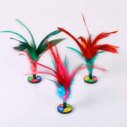 羽毛鸡毛踢毽子学生儿童比赛健身花毽耐踢键子塑料加厚毽球