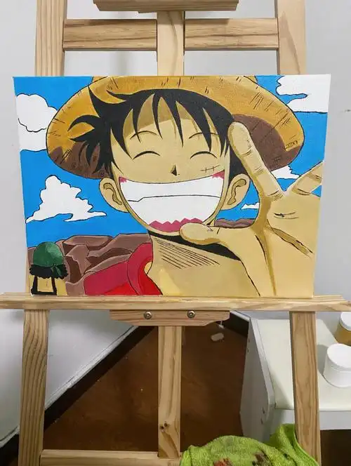 路飞丙烯颜料画