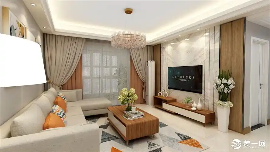 简约风格三室一厅一卫设计图纸与施工效果图-襄阳康庭装饰装修效果图