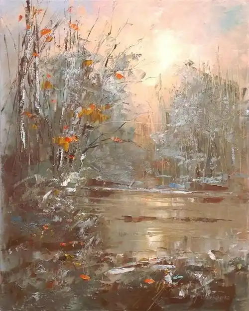 刮刀油画风景画家vitaliymashchenko