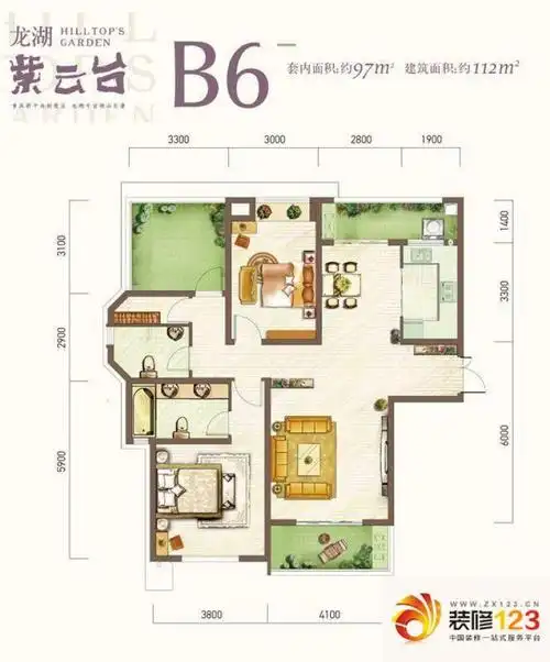 龙湖紫云台户型图一期洋房平层02 .