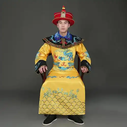 探阅清朝龙袍皇帝服装成人男古装表演服装影视清朝婚礼演出服影楼写真