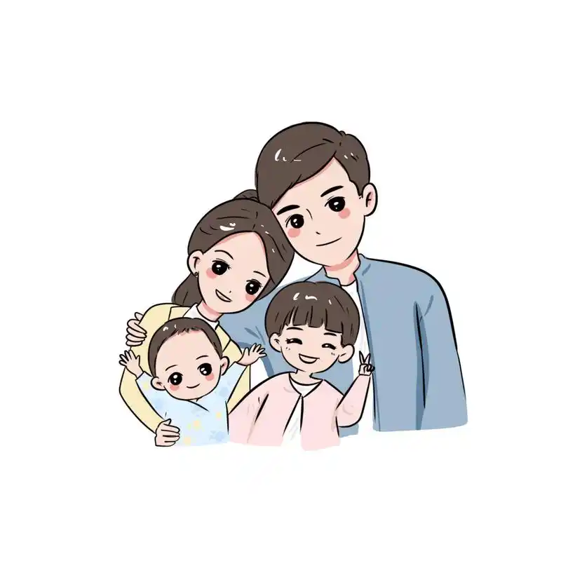 q版全家福 简笔画 姐妹 大合照 q版q版简笔画手绘头像|半身合集