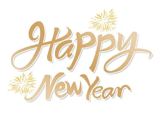 金色happy new year 创意免扣艺术字元旦艺术字