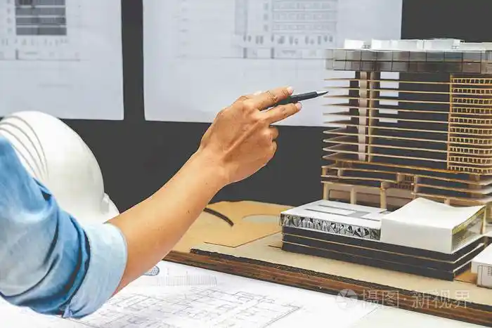 建筑师工程师设计工作蓝图规划概念照片-正版商用图片0490ak-摄图新视