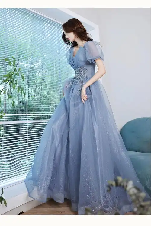 短袖婚纱礼服款式晚礼服流行元素绑带婚纱礼服摆型a字裙适用场景婚庆