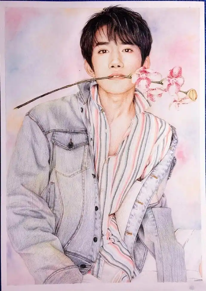 易烊千玺手绘画像步骤图,粉丝超爱的千玺手绘图