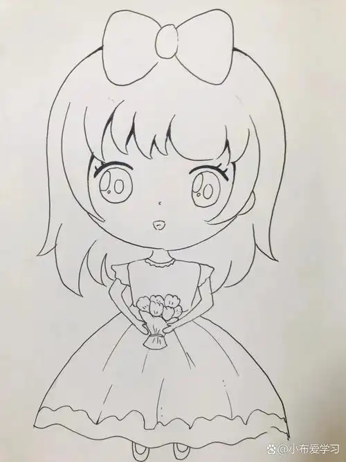 初级动漫人物线稿二年级可以画的