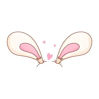 卡通手绘粉色可爱的兔耳朵png元素兔耳朵元素