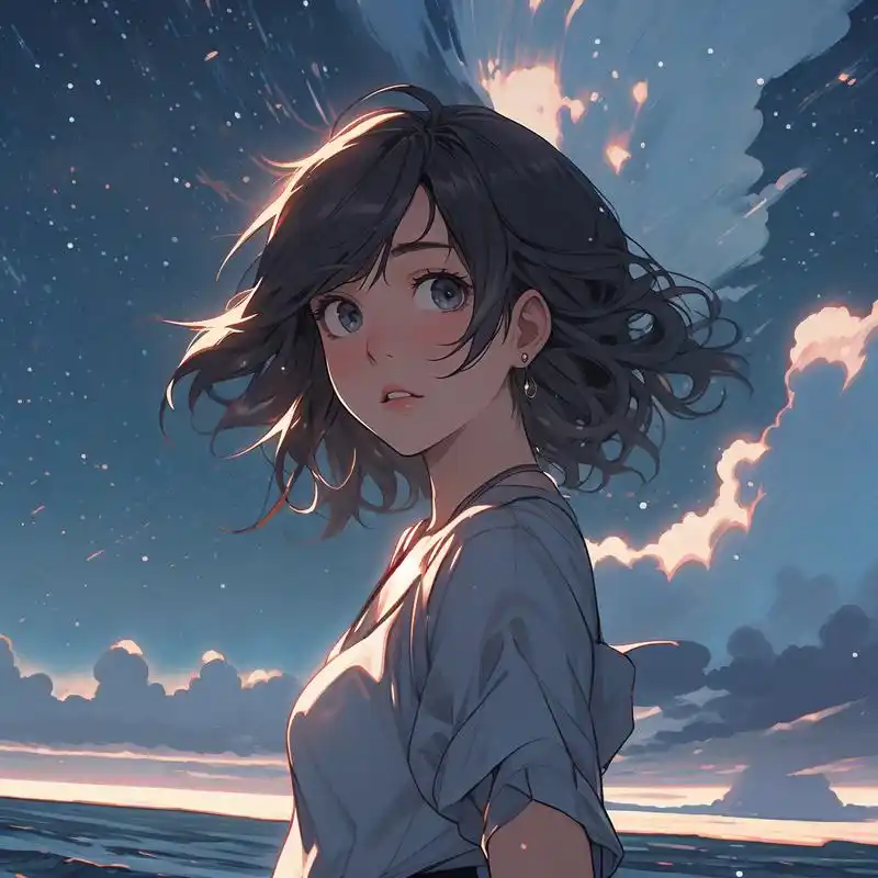 91水瓶座漫画少女头像78 来看看这款超可爱的水瓶座漫画少女头像