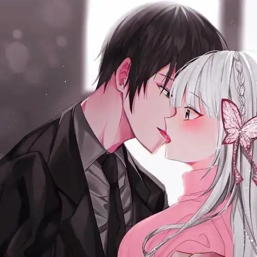 动漫头像接吻的一人一半超污