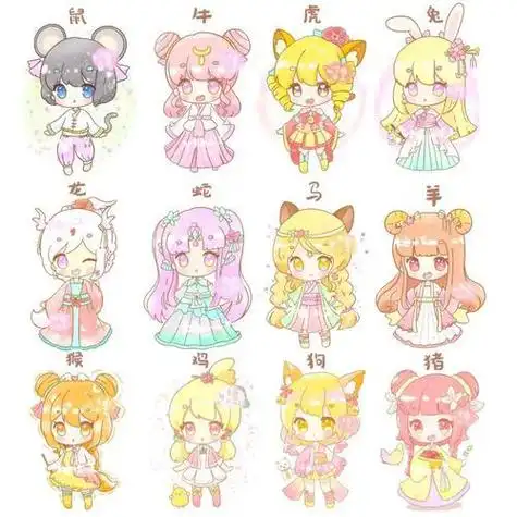 十二星座十二生肖古风公主卡通简笔画合集座简笔画人物少女如何画射手