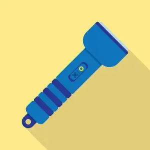 卡通风格的手电筒图标手电筒图标和照明方式-矢量插画平面风格蓝色