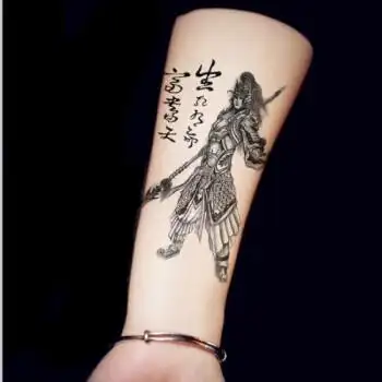 新品纹身贴满背战神赵子龙赵云大图满背纹身贴男防水逼真个性背部刺青