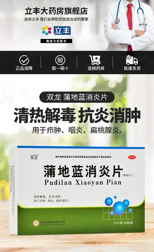 药房京喜旗舰店商品编号:10028668896992商品名称:双龙 蒲地蓝消炎片