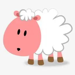 小蛮腰卡通小羊可爱黑脸小羊免抠素材pngpsd手绘小羊吃草免抠素材pn