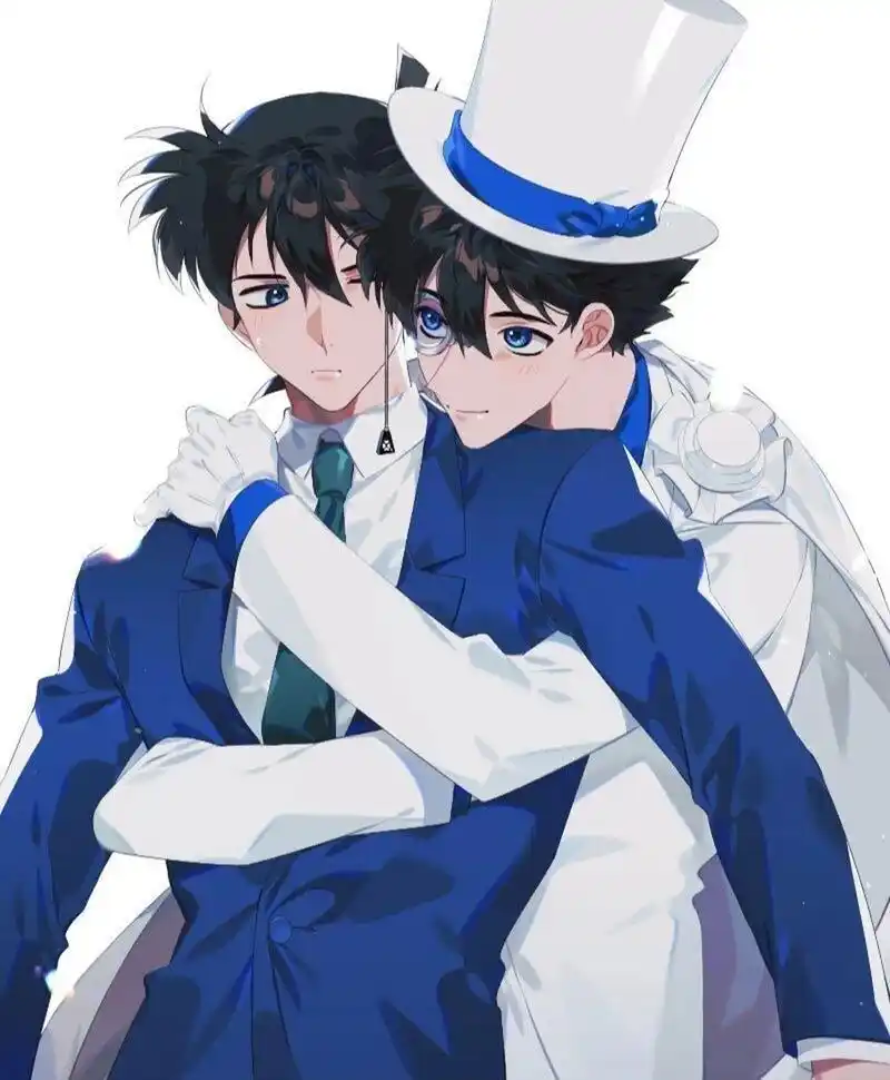 同人插画丨怪盗基德 x 工藤新一这cp太甜啦 怪盗基德 x 工藤新一 画师