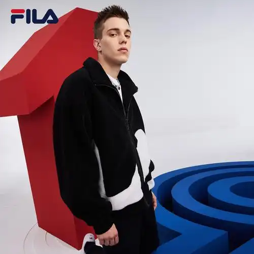 fila斐乐官方男士羊羔外套2021秋冬季新款logo运动茄克