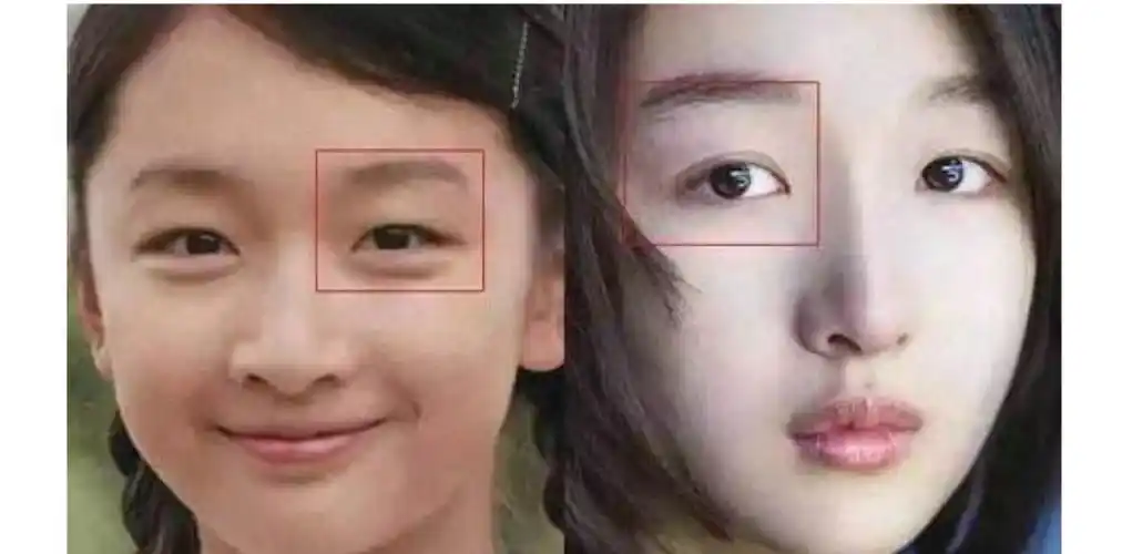 周冬雨就是肿泡眼的代表,眼皮稍厚的妹子可以参考很多亚洲女生的眼睛