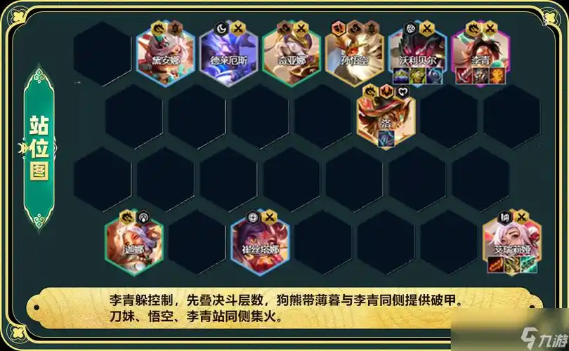 推荐:云顶之弈s11阵容推荐阵容搭配:9人口成型搭配:德莱厄斯,琪亚娜