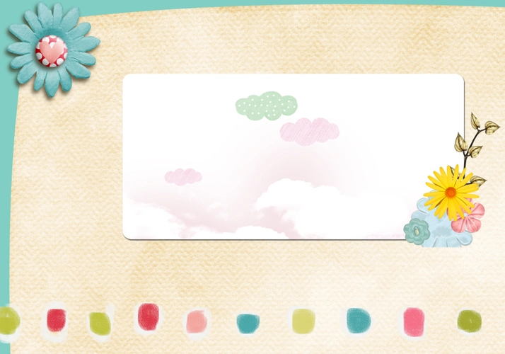 质感卡通剪贴风儿童相册海报背景模板