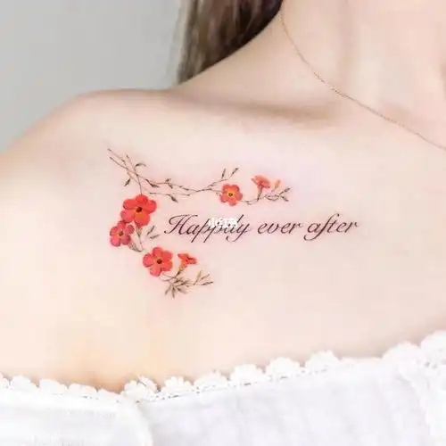 女生锁骨英文纹身推荐