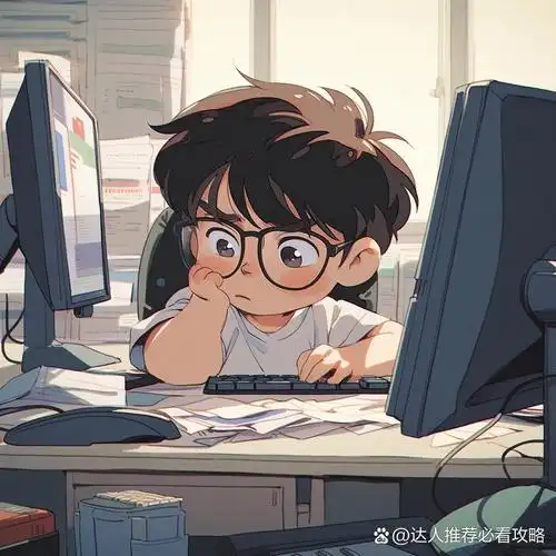 可爱男生头像:戴眼镜认真工作的小哥哥